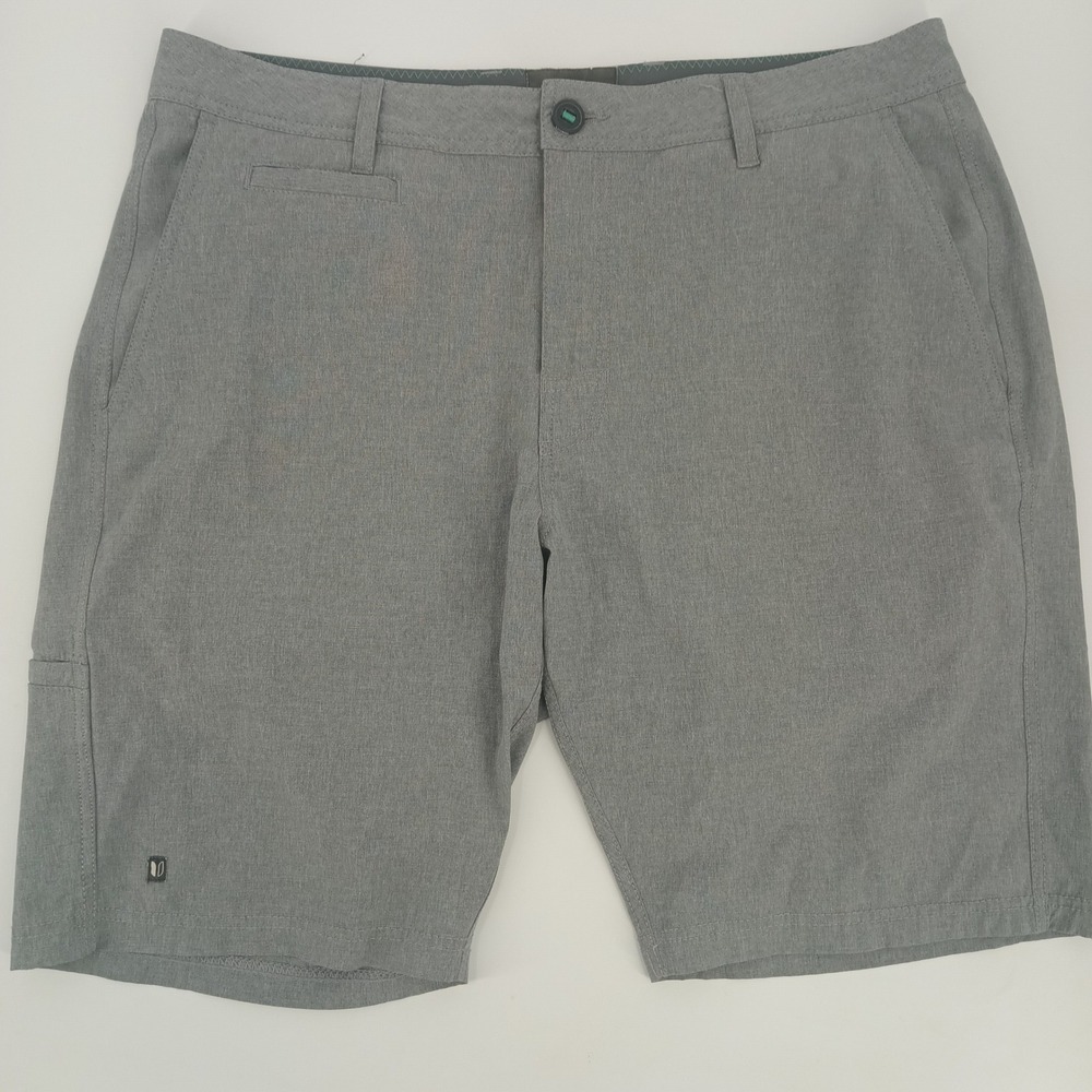 Linksoul Boardwalker Grey Heather Hybrid Golf Shorts Mens 35 Stretch Performance